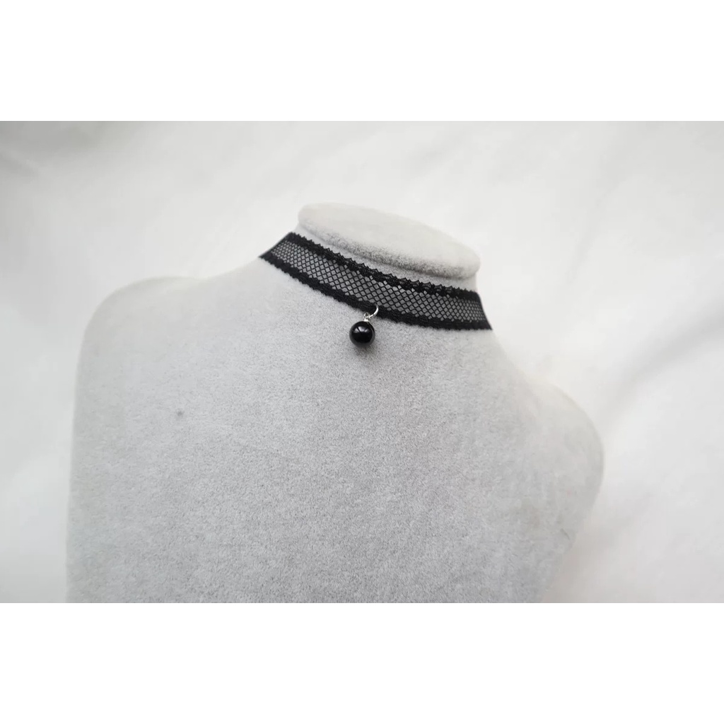 Vòng Cổ Choker Ren Màu Đen Đính Ngọc Trai Phong Cách retro Thời Trang Xuân Hè Cho Nữ