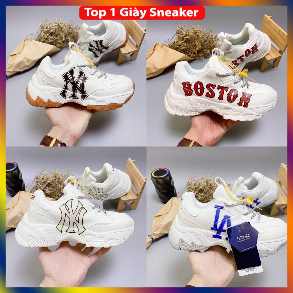 Giày Thể Thao Tăng chiều cao Nam Nữ 𝑴𝑳𝑩 Boston màu trắng , NY đen, NY vàng , NY đế nâu