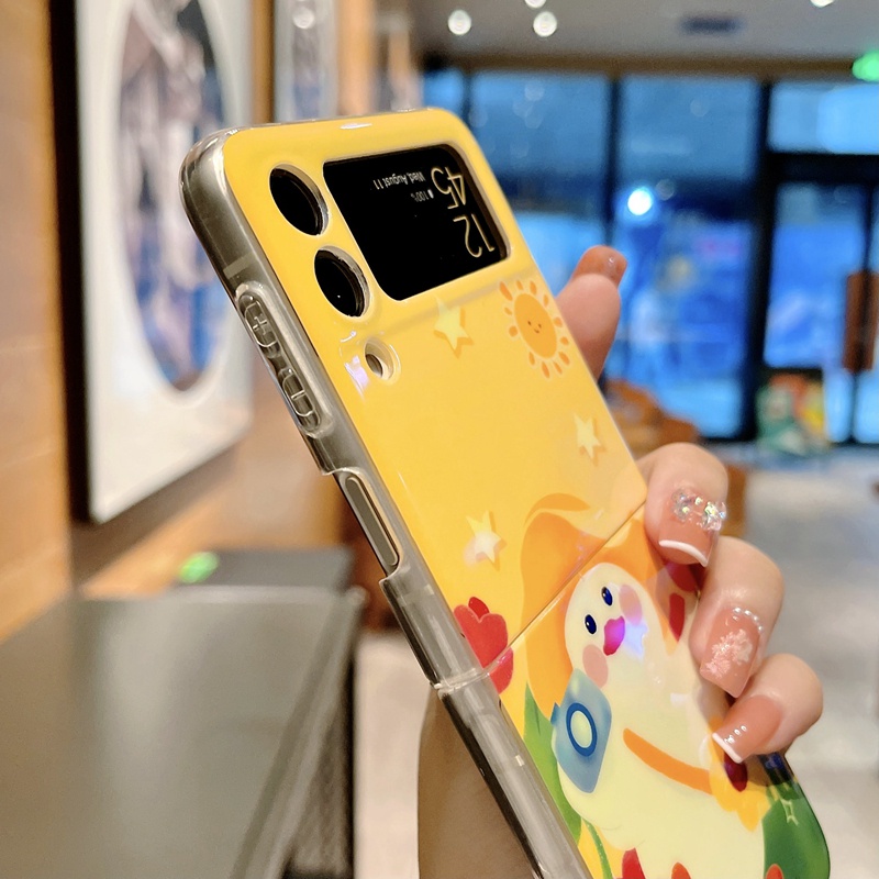 Ốp Điện Thoại Silicon Mềm Họa Tiết Vịt Hoạt Hình blu-ray Cho samsung galaxy z flip 3 flip4 z flip3