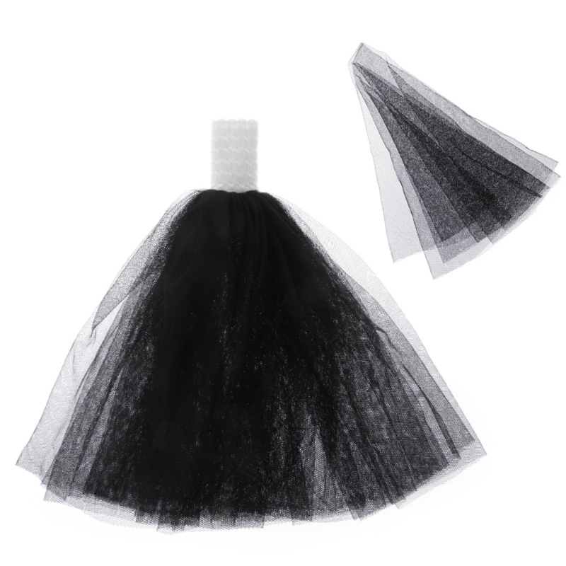 Gift Lace Handmade Long Tail Veil Evening Dress Doll Wedding Cloth