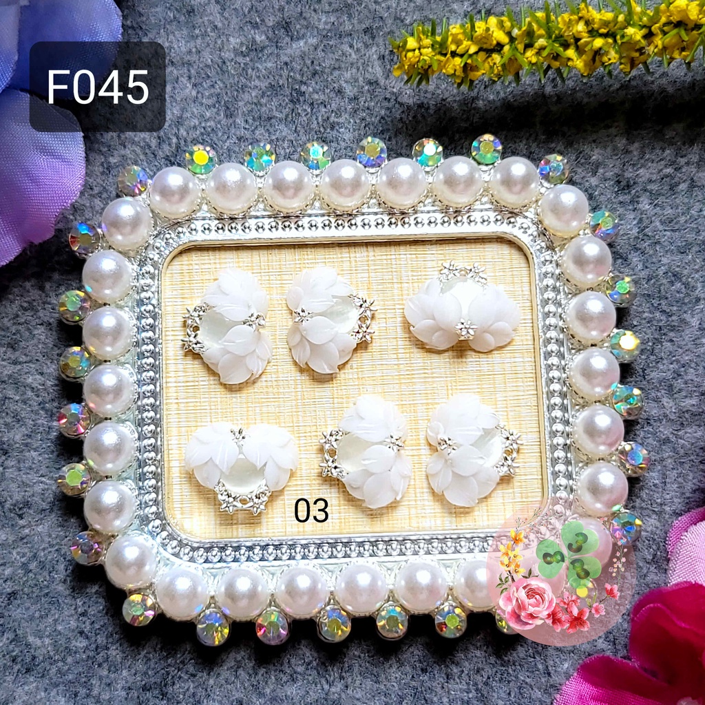 Mẫu: F045 . Hoa bột đính móng siêu xinh.