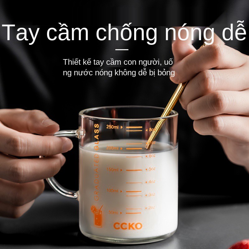 Cốc đựng sữa dành cho trẻ em thủy tinh trong suốt Bữa sáng bằng bột yến mạch nước làm đặc có thể đun nóng lò vi sóng