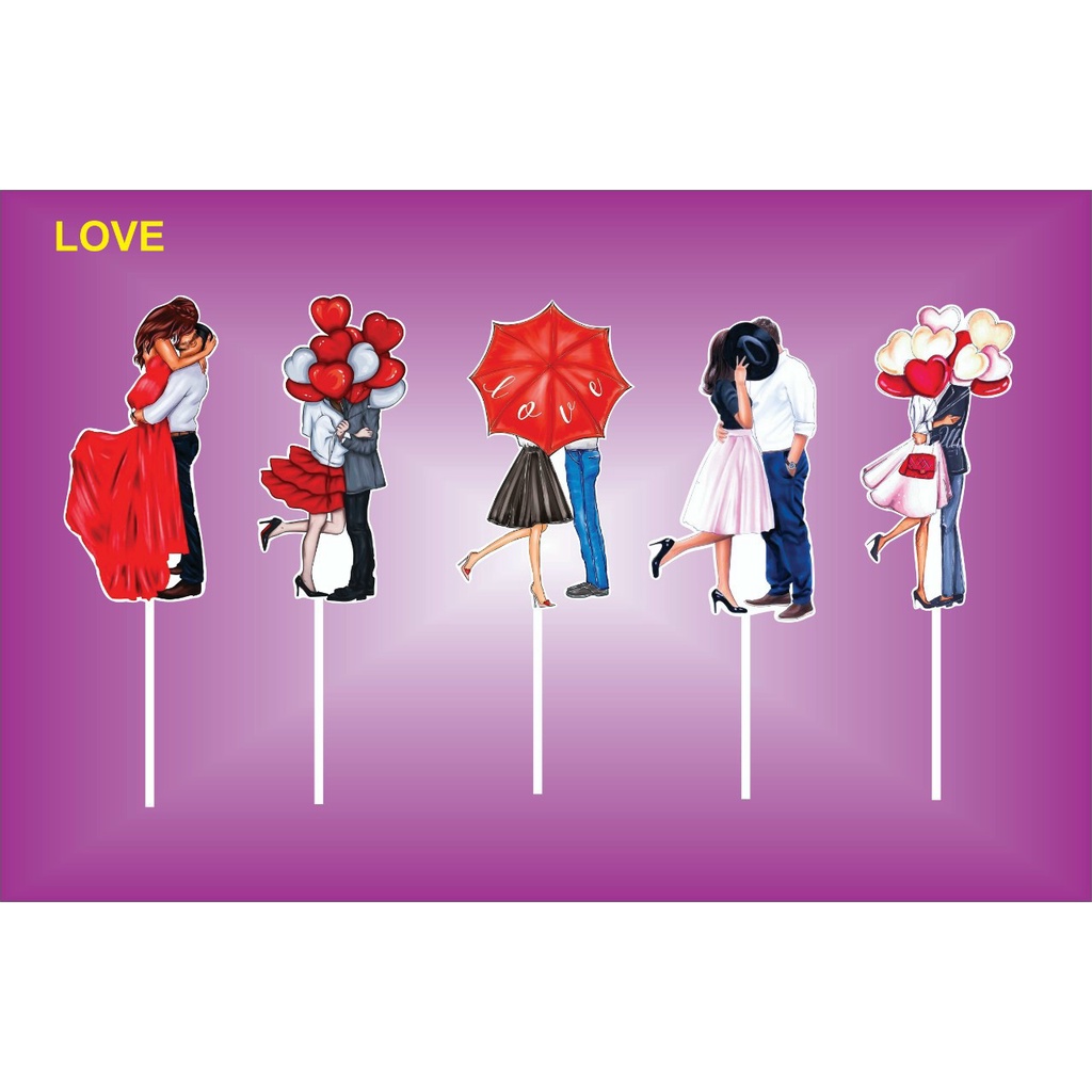 Set cắm giấy LOVE Tình yêu trang trí bánh kem