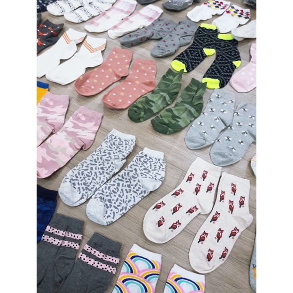 Combo 5 đôi Tất nữ cotton mềm mịn Old*navy cao trung trên mắt cá chân