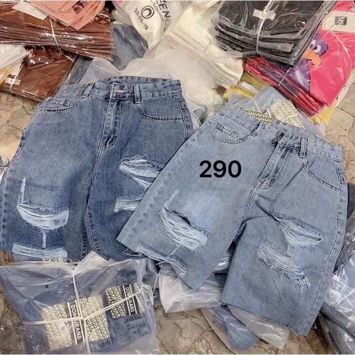 Quần Jeans Lửng Nữ Ngố Rách Lai