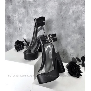 Giày bốt nữ trong suốt, boot cao gót 13cm tôn dáng cá tính dành cho nữ Futuristix (size 35-40) G067