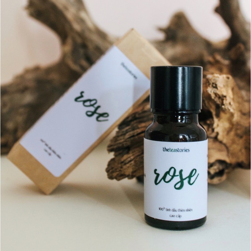 Tinh dầu hoa hồng 10ml nguyên chất giúp thư giãn, thơm phòng - Liệu pháp mùi hương- The Tea Stories
