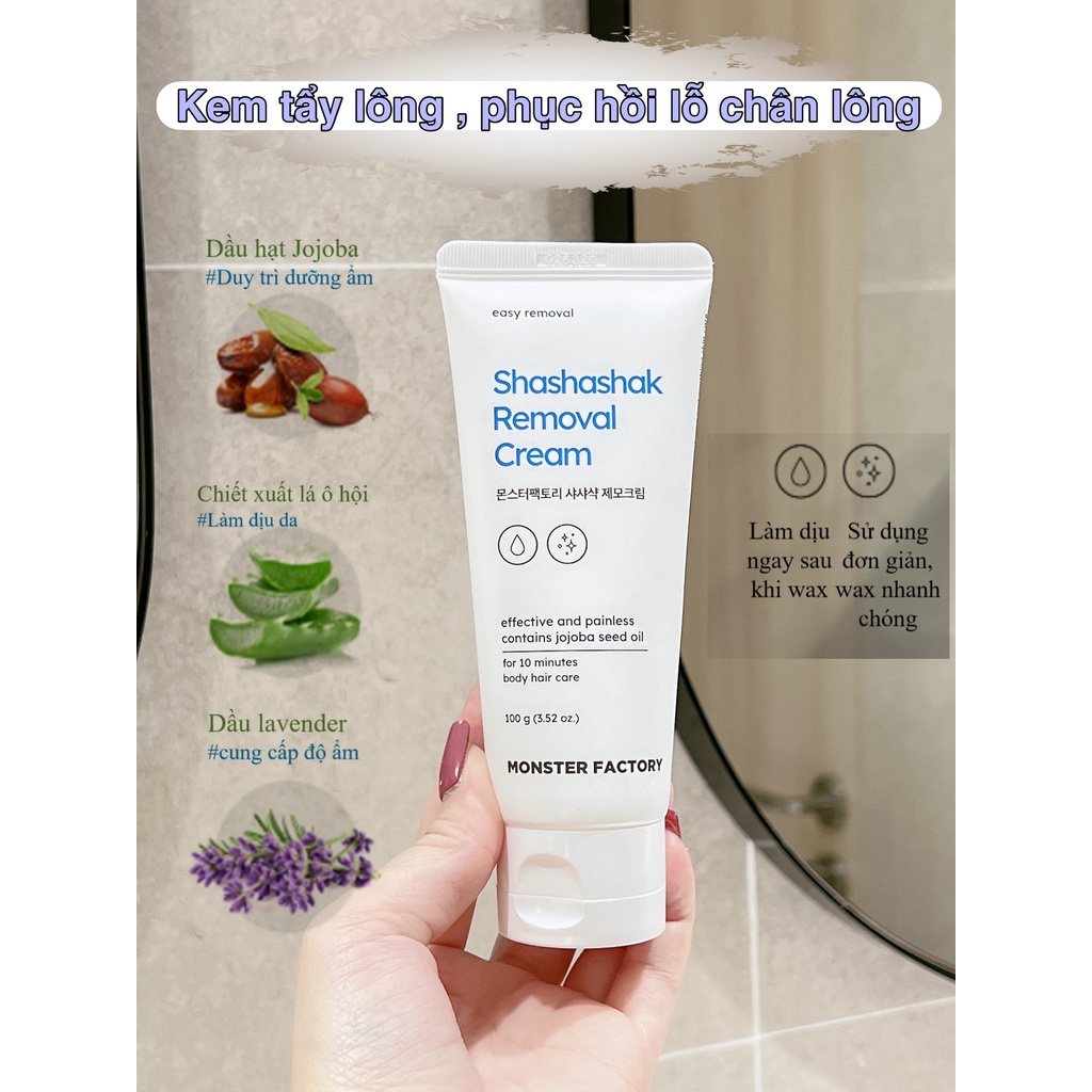 Kem Triệt Lông Shakshashak Removal Cream - Gel Triệt Lông Nhanh Chóng Và An Toàn Không Gây Mẩn Ngứa, Kích Ứng