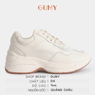 Giày thể thao nữ độn đế trắng A195