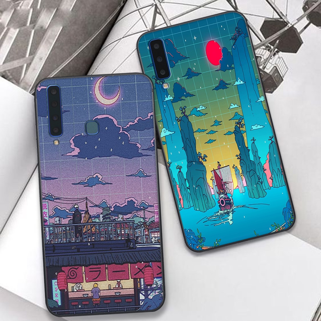 Bộ ốp lưng Samsung A7 2018 / A9 2018 phong cảnh Anime cực lung linh, thơ mộng. Ốp lưng SS chính hãng RẺ - BỀN - ĐẸP