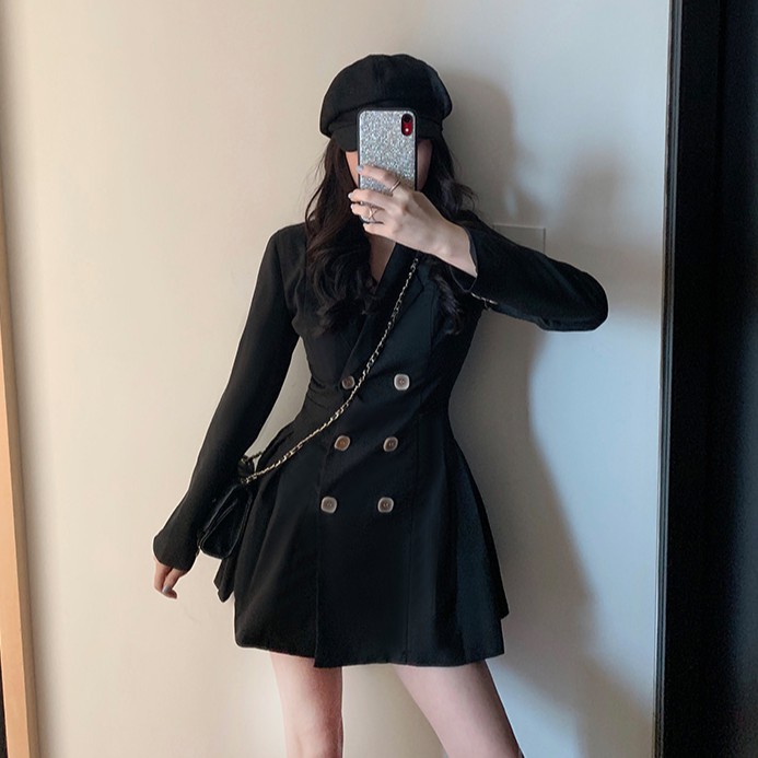 (SẴN ĐEN S, M) ĐẦM VEST TÔN DÁNG XẾP LI ULZZANG (ảnh thật cuối) | BigBuy360 - bigbuy360.vn