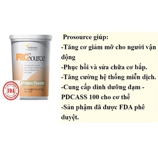 Sữa Prosource (Bột Protein)-Đạm chuẩn PDCASS 100-USA