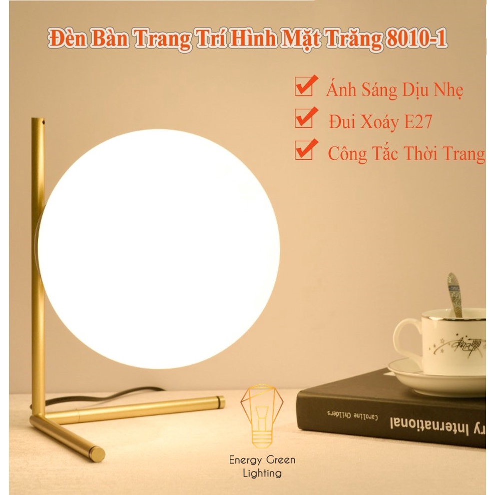 Đèn Để Bàn Trang Trí Hình Mặt Trăng Energy Green Lighting  8010-1 - Kiểu Dáng Sang Trọng - Đã Bao Gồm Bóng Led