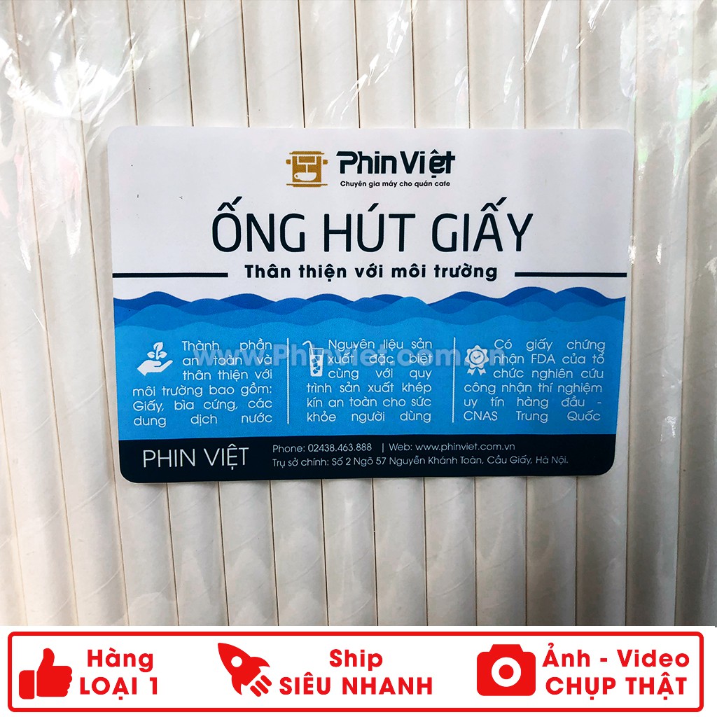 100 ống hút giấy trà sữa, sinh tố, nước mía an toàn giá rẻ - Dụng cụ pha chế