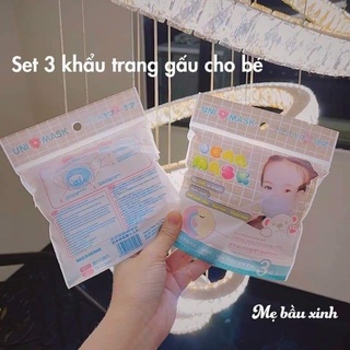 ( sỉ, lẻ) set 3 khẩu trang gấu Uni