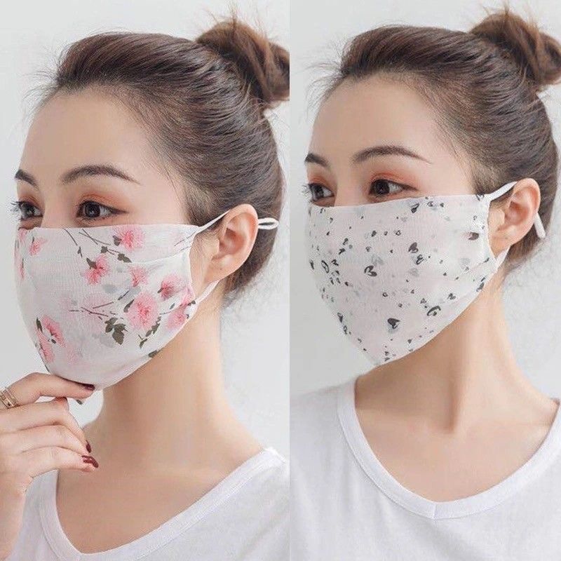 Khẩu trang chống nắng/ tia UV/ bụi bẩn thoáng khí bằng vải voan có thể tái sử dụng 6K MFxW