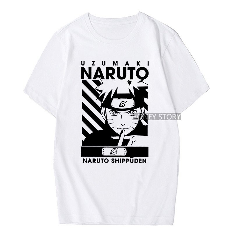 Áo thun phông trắng in hình NARUTO chibi anime xinh xắn độc đáo thời trang