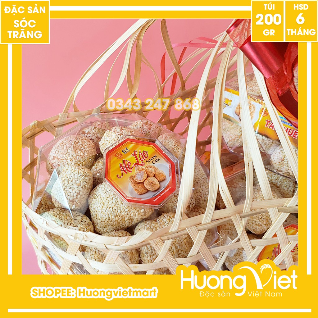 Bánh mè láo hộp kim cương Tân Huê Viên Sóc Trăng 200g, đặc sản miền tây làm quà tặng, bánh kẹo ăn vặt