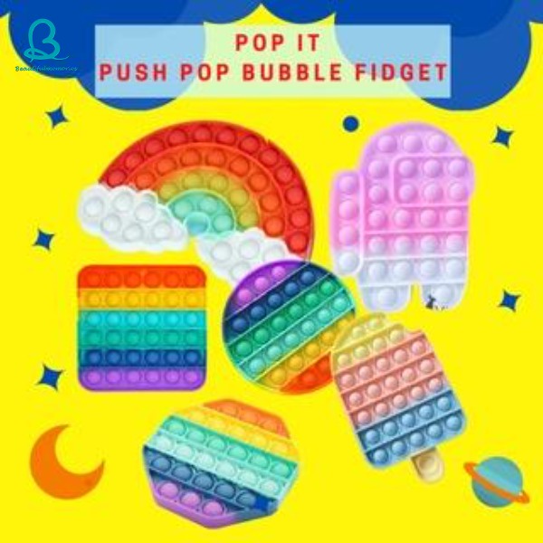 Pop Its Round Fidget Toy Push Bubble Stress Relief Kids Pop It Tiktok Bộ đồ chơi bấm bóng bóng giải tỏa căng thẳng Pop fidget