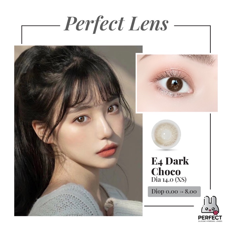 LINK 2 (Giá 1 Chiếc) 14.0 (0.00->8.00) Lens E4 Dark Choco - Kính Áp Tròng