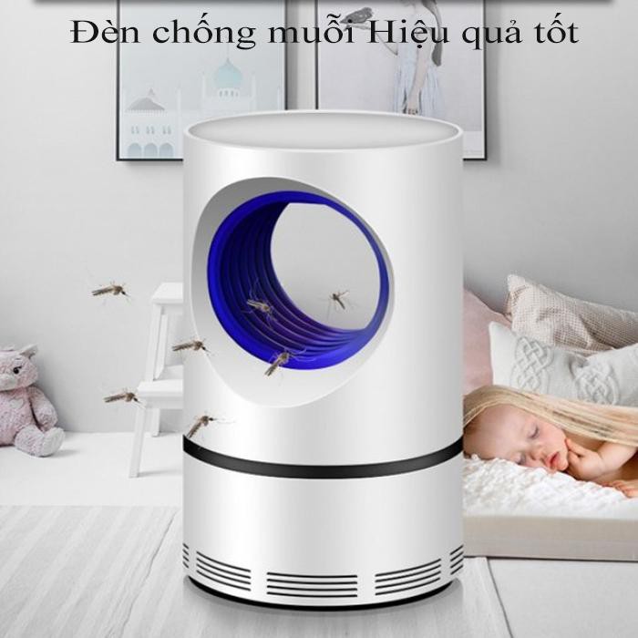 Đèn bắt muỗi tự động hình trụ 360 độ không dùng hóa chất, an toàn cho mẹ và bé - Máy hút muỗi thông minh SALE SẬP SÀN