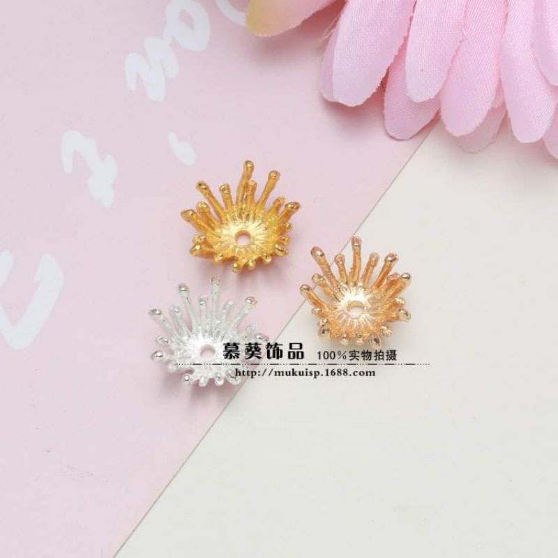 (5 cái) Phiến đúc nhụy hoa size 10mm, 11mm, 15mm, Nguyên liệu làm trang sức cổ trang, Nguyên liệu DIY