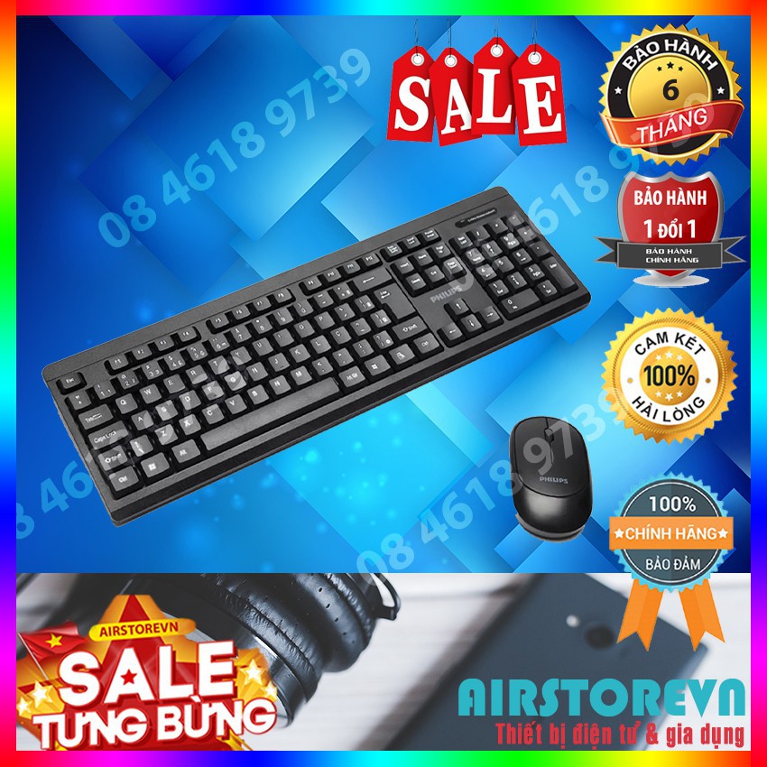 COMBO BÀN PHÍM CHUỘT KHÔNG DÂY PHILIP 6324 BẢO HÀNH 12 THÁNG - HÀNG CHÍNH HÃNG