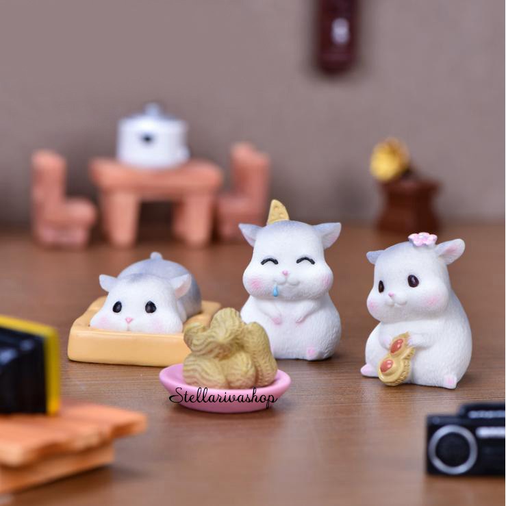 Mô hình Chuột Hamster dễ thương trang trí tiểu cảnh