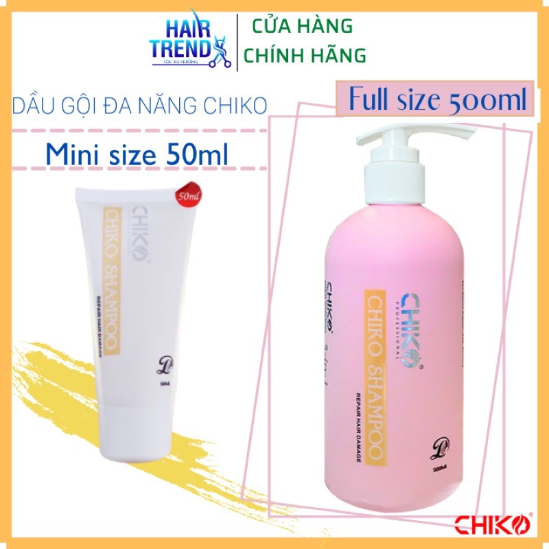 (DÙNG THỬ) Dầu gội 5 TRONG 1 CHIKO - Gội không cần xả tuýp dùng thử mini 50ml