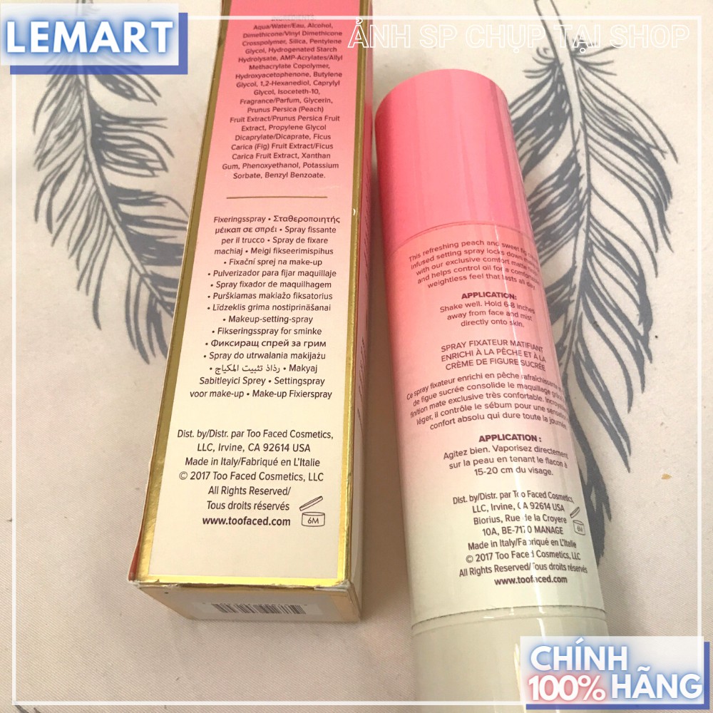 Xịt khoá nền make up Too Faced - Peach Mist 120ml [Chai lớn] - Hàng Chính Hãng | BigBuy360 - bigbuy360.vn