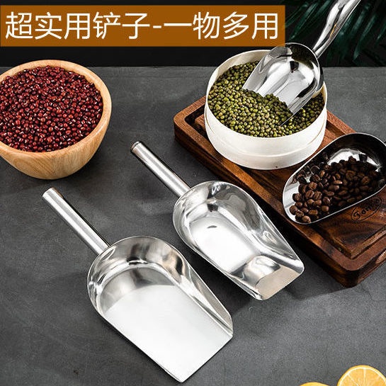 Xẻng Xúc Đá Bằng Thép Không Gỉ Dày Một Món Đáy Phẳng Đa Ứng Dụng