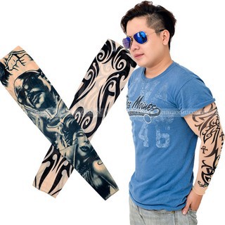 nsd(Ngẫu nhiên)Găng tay hình xăm - Găng săm thẩm mỹ - chống nắng - co giãn cực tốtte