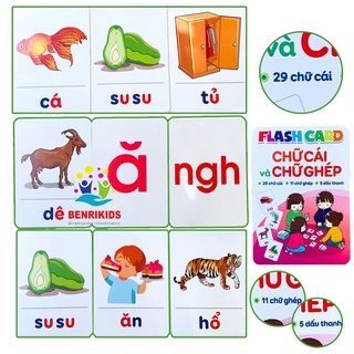 Thẻ Học Thông Minh, Flashcard Bảng Chữ Cái Tiếng Việt, Chữ Ghép Kèm Dấu Cho Bé Học Chữ Và Ghép Chữ Benrikids