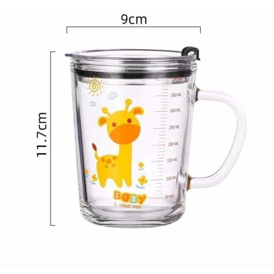 CỐC CHIA VẠCH thủy tinh 400ml kèm ống hút