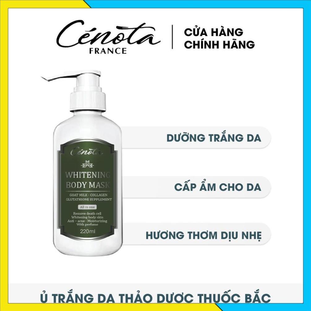 Ủ trắng thảo dược toàn thân Whitening body mask Cénota 220ml, dưỡng ẩm, mềm da, dưỡng da trắng hồng tự nhiên  - Mã C08 | BigBuy360 - bigbuy360.vn