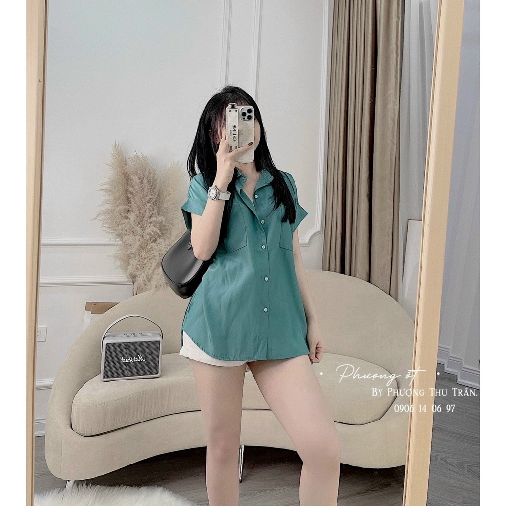 Áo sơ mi kiểu ngắn tay nhiều màu xiangtop