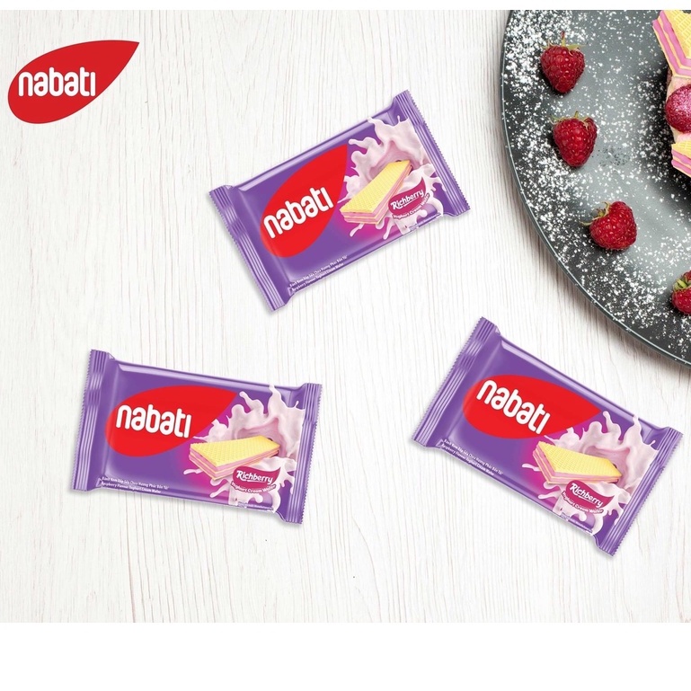 Bánh Phúc Bồn Tử  Nabati Richberry- Raspberry Flavour Yoghurt Cream Wafer