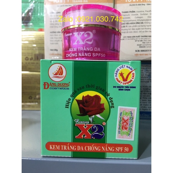 Kem x2 trắng chống nắng hủ 8g