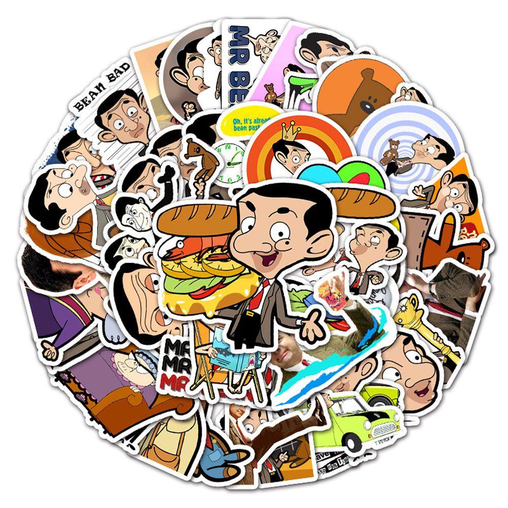 Ông JARRED JARRED Mr. Bộ 50 Miếng Dán Trang Trí Xe Mô Tô Mr. Đề Can Dán Hành Lý / Ván Trượt / Nhật Ký Hình Hạt Đậu