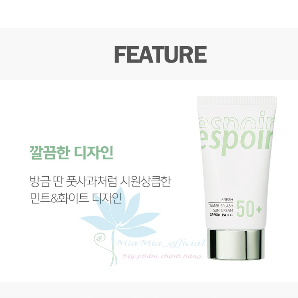 Kem Chống Nắng Espoir Màu Xanh Cấp Nước Căng Mượt Espoir Fresh Water Splash Sun Cream SPF50+ PA++++