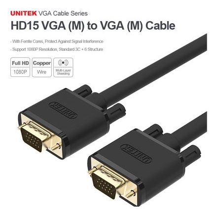 Cáp VGA 3M Unitek (Y-C504G) Chính Hãng - Bảo Hành 12 Tháng