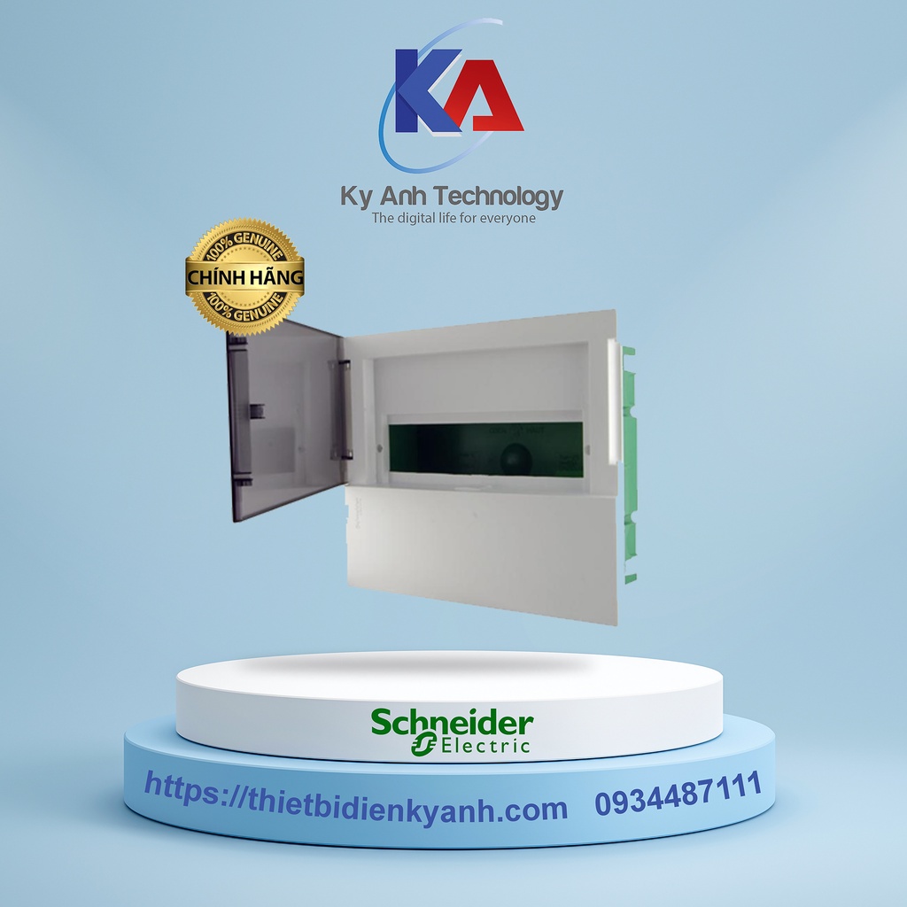 Tủ điện nhựa âm tường cánh mờ xám  - Resi9 MP Schneider