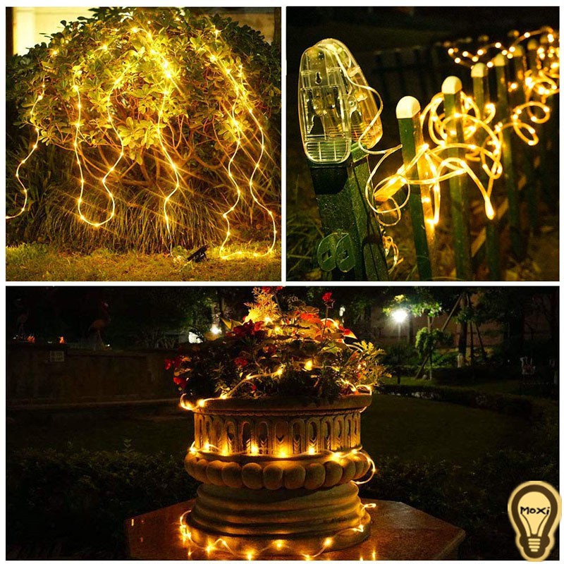 【Hàng Sẵn】Đèn Led quấn cây chống nước năng lượng mặt trời trang trí DECOR sân vườn quán cafe dùng ngoài trời MOXI.