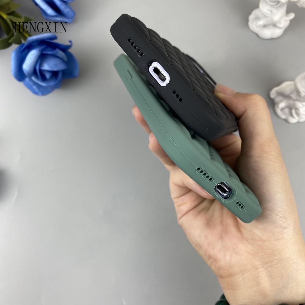 Black olive pine needle green flocked silicone phone case suitable for iPhone X XS XR 11 12 13 14 15PRO MAX full package shockproof phone case