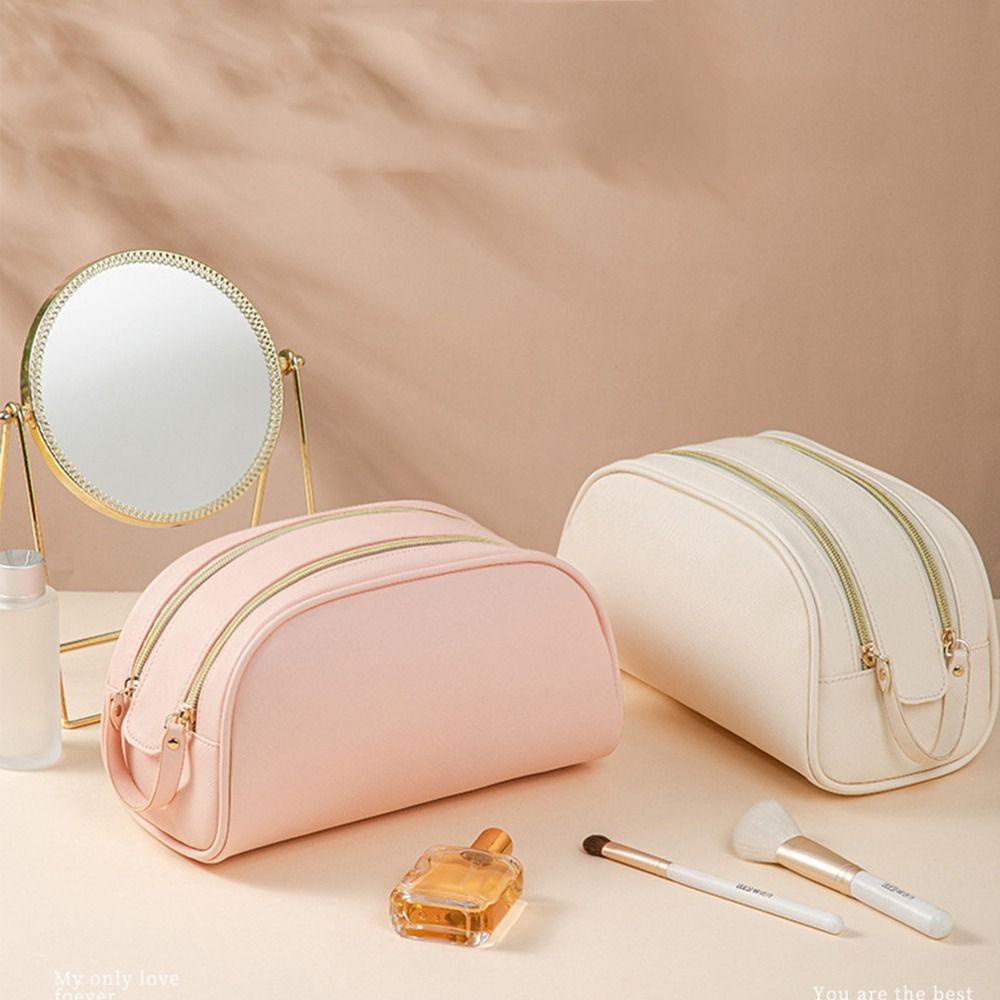 OCEANMAP Túi Đựng Mỹ Phẩm Da Pu Màu Kẹo Ngọt Phong Cách Vintage