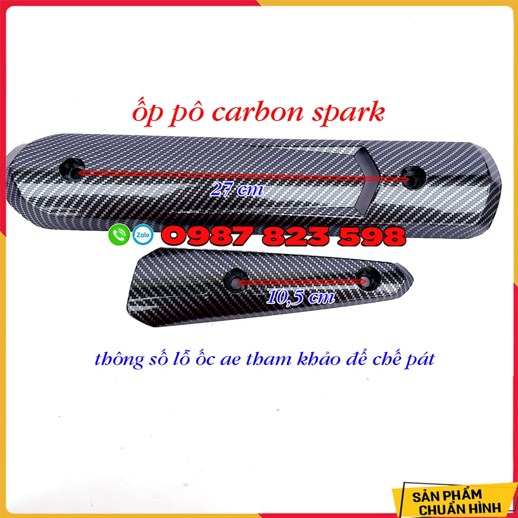 Ốp Pô Spark Carbon Gắn Sirius, Ex 2010 Chế Gắn Cho Nhiều Xe