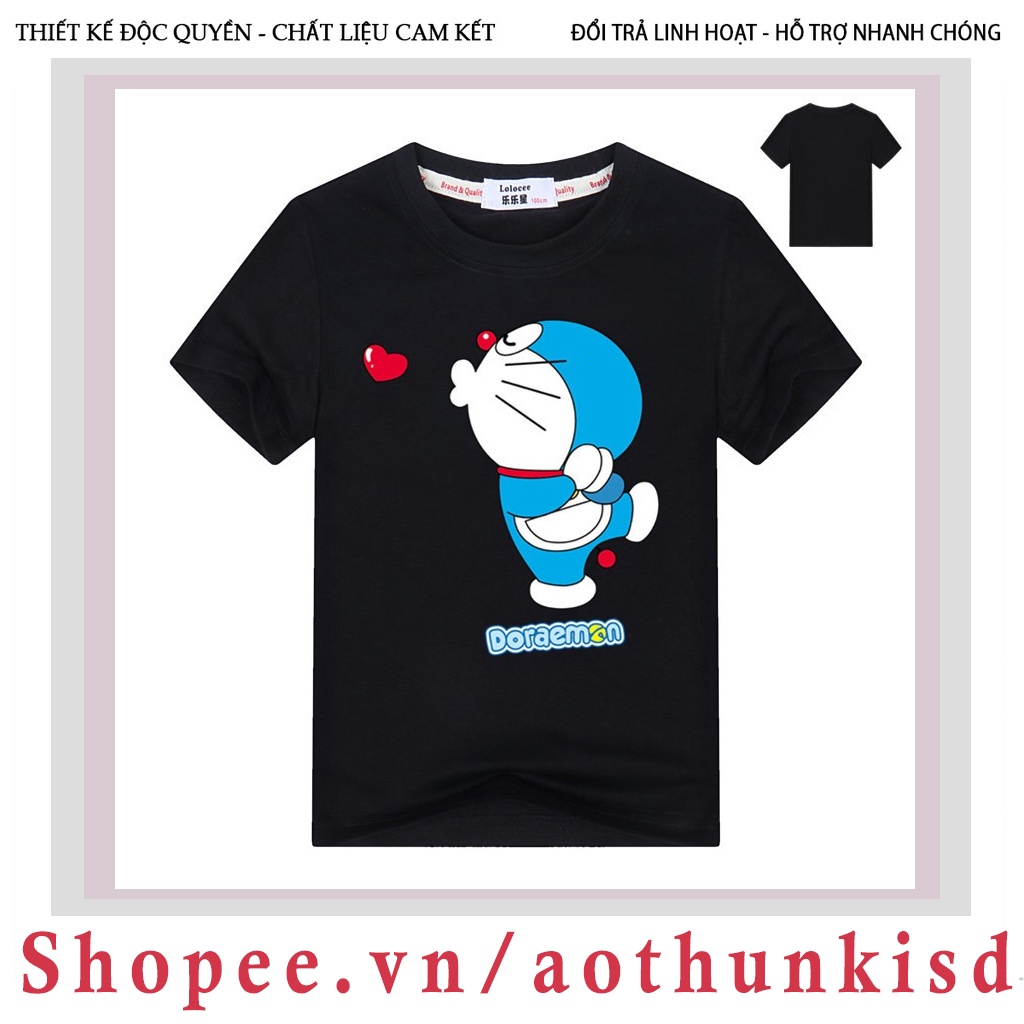Áo thun cotton ngắn tay hình Doraemon thời trang mùa hè cho trẻ em limited