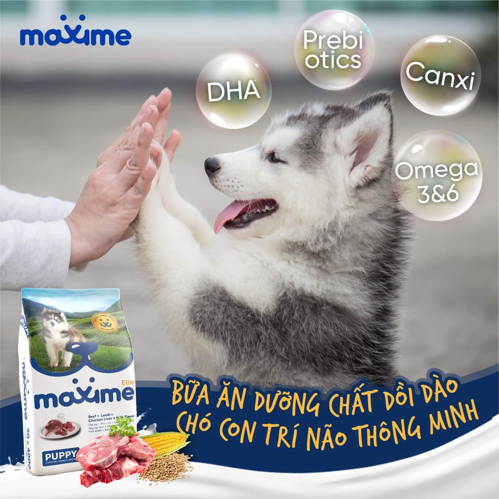 Thức ăn cho chó con Maxime Elite Puppy 400gr - Thức ăn khô cho chó con thơm ngon hấp dẫn