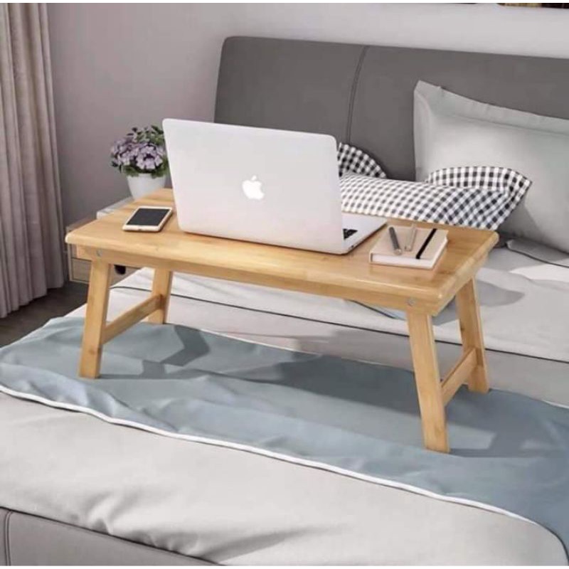 Bàn gấp mini đa năng gỗ tự nhiên, bàn gỗ đa năng chân xếp 40x60cm
