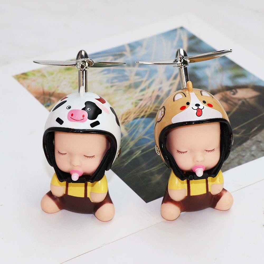 Búp bê MMULCK đội mũ bảo hiểm chong chóng tre ngậm ti giả đáng yêu làm đồ chơi cho bé